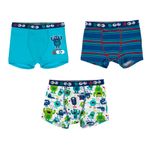 Fashion, accesorii si bijuterii - Copii - Lenjerie si pijamale copii - Lenjerie intima copii - Set Boxeri Bumbac pentru Copii cu Modele Monstri - 3 Perechi - Infinity.ro