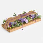 Casa si Gradina - Decoratiuni - Aromaterapie si lumanari - Suporturi lumanari - Set 3 Lumanari cu Coronite de Flori, Mov - Infinity.ro