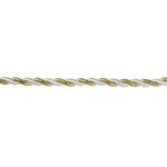 Market - Cadouri - Pungi cadou si accesorii - Panglica Siret Decorativa pentru Brad de Craciun, 20m x 4mm, Alba Aurie - Infinity.ro