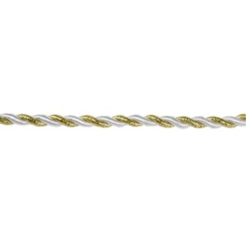 Market - Cadouri - Pungi cadou si accesorii - Panglica Siret Decorativa pentru Brad de Craciun, 20m x 4mm, Alba Aurie - Infinity.ro