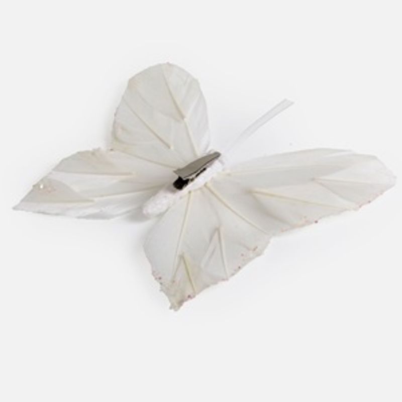 Casa si Gradina - Textile si covoare - Perdele si draperii - Accesorii perdele si draperii - Decoratiune perdea fluture alb cu detalii holografice, 15 cm - Infinity.ro