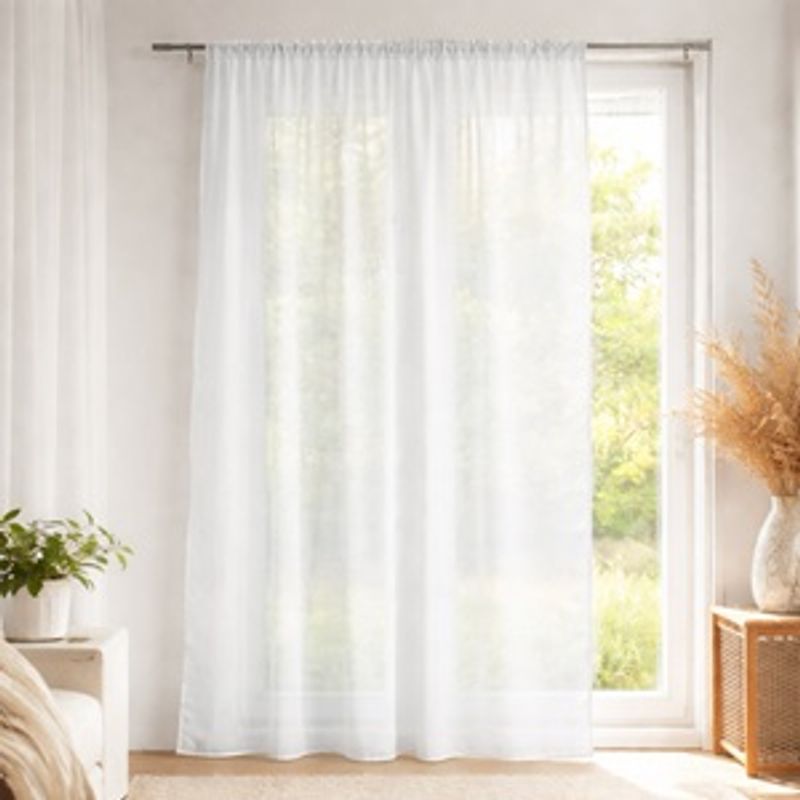 Casa si Gradina - Textile si covoare - Perdele si draperii - Perdele - Perdea cu Rejansa Faux Silk, Off White, 135x260cm - Infinity.ro