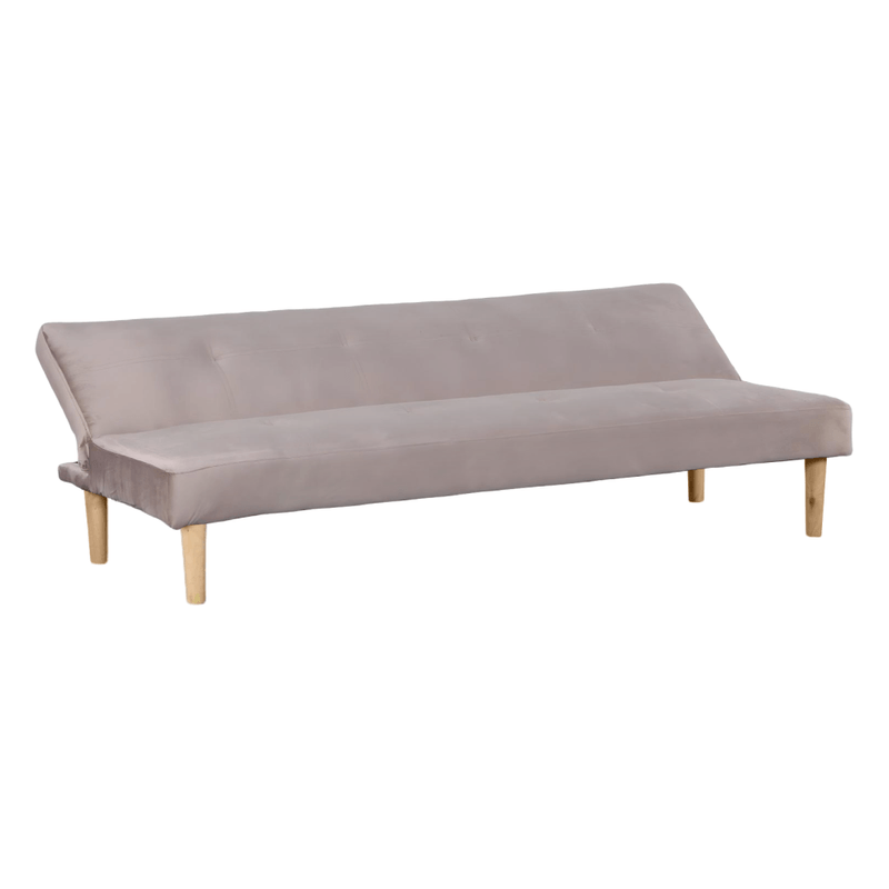 Casa si Gradina - Mobilier - Canapele si coltare - Canapele - Canapea extensibila, stofa maro-gri Taupe Velvet/stejar, ALIDA - Infinity.ro