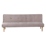 Casa si Gradina - Mobilier - Canapele si coltare - Canapele - Canapea extensibila, stofa maro-gri Taupe Velvet/stejar, ALIDA - Infinity.ro
