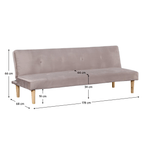 Casa si Gradina - Mobilier - Canapele si coltare - Canapele - Canapea extensibila, stofa maro-gri Taupe Velvet/stejar, ALIDA - Infinity.ro