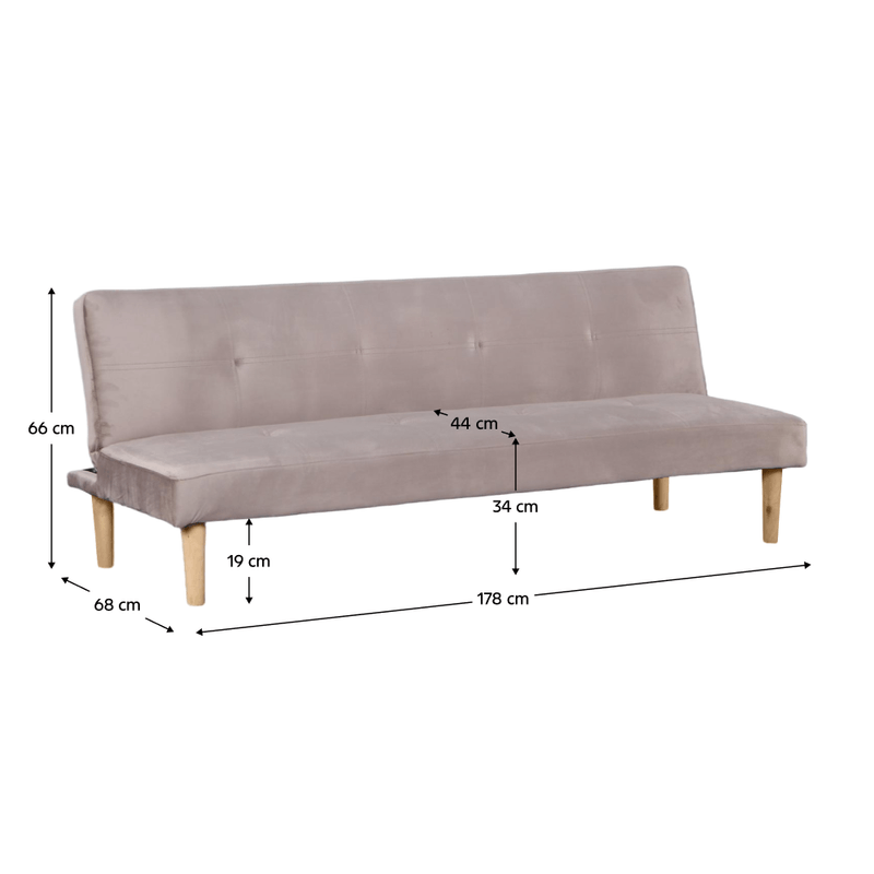 Casa si Gradina - Mobilier - Canapele si coltare - Canapele - Canapea extensibila, stofa maro-gri Taupe Velvet/stejar, ALIDA - Infinity.ro