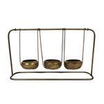 Casa si Gradina - Decoratiuni - Aromaterapie si lumanari - Suporturi lumanari - Suport metalic pentru 3 lumanari, bronz, 38cm - Infinity.ro