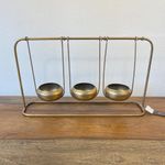 Casa si Gradina - Decoratiuni - Aromaterapie si lumanari - Suporturi lumanari - Suport metalic pentru 3 lumanari, bronz, 38cm - Infinity.ro
