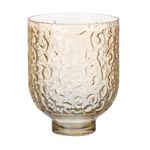 Casa si Gradina - Decoratiuni - Obiecte decorative - Vaze si boluri decorative - Vaza de sticla cu decor in relief, bej amber, 22.5 cm - Infinity.ro