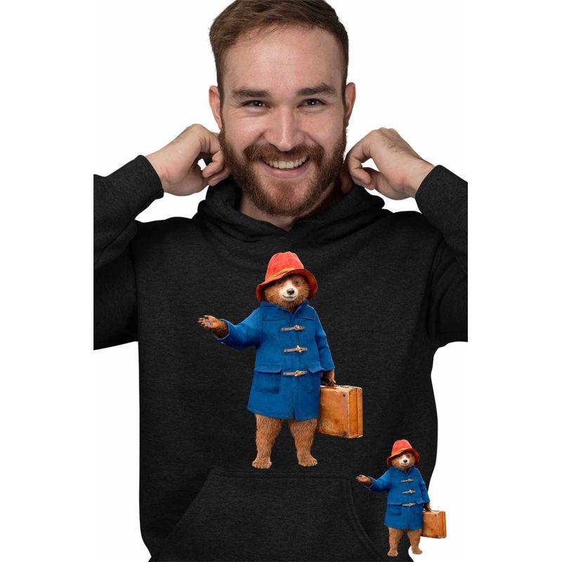 Fashion, accesorii si bijuterii - Barbati - Imbracaminte - Hanorace barbati - Hanorac Barbati Paddington Valiza Urs, negru, marime 3XL - Infinity.ro