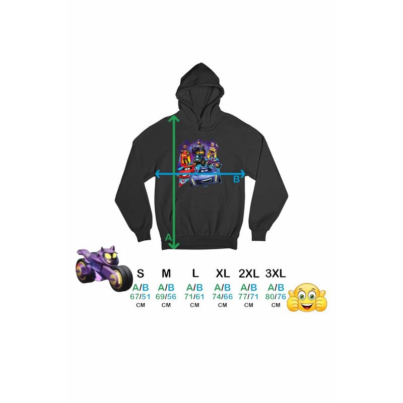 Fashion, accesorii si bijuterii - Barbati - Imbracaminte - Hanorace barbati - Hanorac Barbati Batwheels Batman Robin Batgirl Batroti Legende, negru, marime S - Infinity.ro