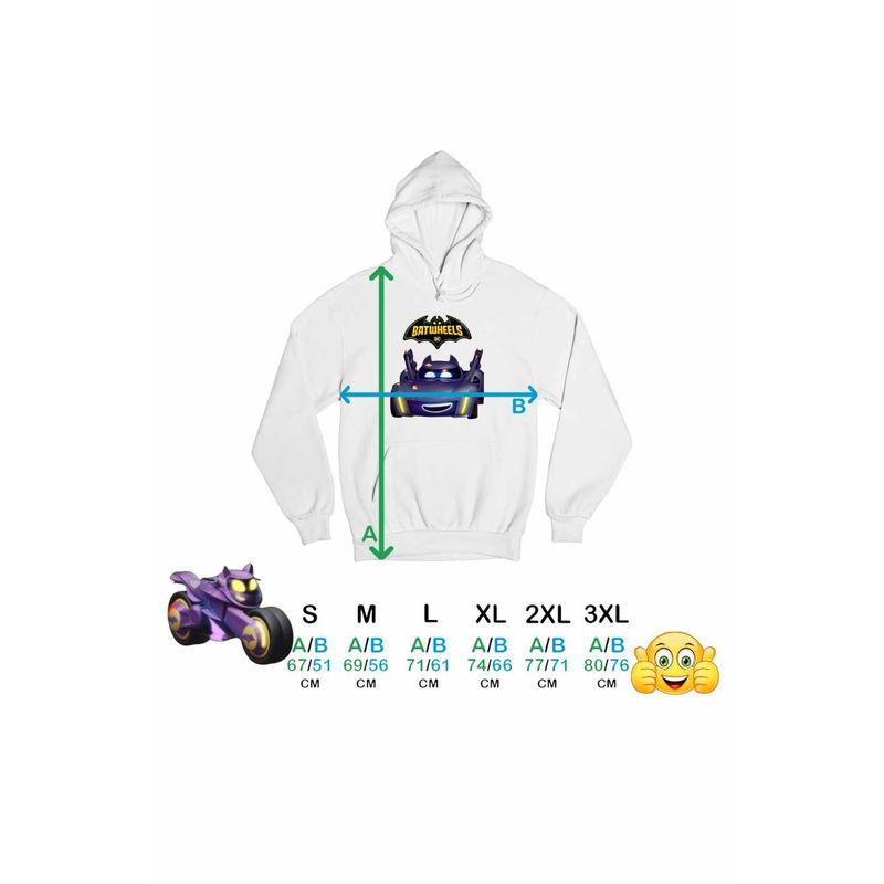 Fashion, accesorii si bijuterii - Barbati - Imbracaminte - Hanorace barbati - Hanorac Barbati Batwheels Batmobil Bam Batman Batroti Masini, alb, marime XL - Infinity.ro