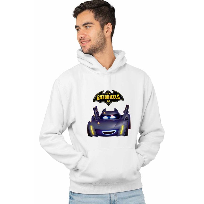 Fashion, accesorii si bijuterii - Barbati - Imbracaminte - Hanorace barbati - Hanorac Barbati Batwheels Batmobil Bam Batman Batroti Masini, alb, marime XL - Infinity.ro