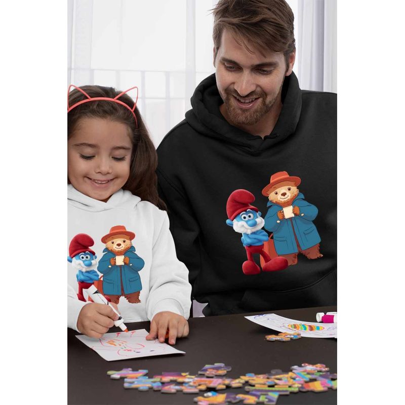 Fashion, accesorii si bijuterii - Barbati - Imbracaminte - Hanorace barbati - Hanorac Barbati Paddington Papa Strumf, negru, marime S - Infinity.ro