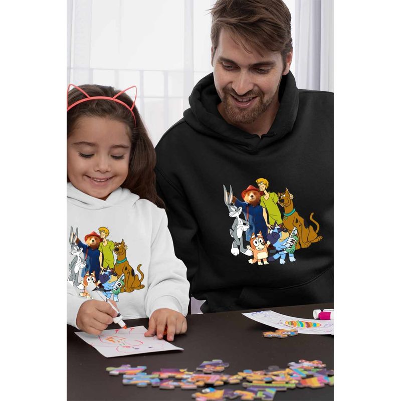 Fashion, accesorii si bijuterii - Barbati - Imbracaminte - Hanorace barbati - Hanorac Barbati Paddington Scooby Doo Bugs Bunny Bingo Bluey Blue, negru, marime 3XL - Infinity.ro