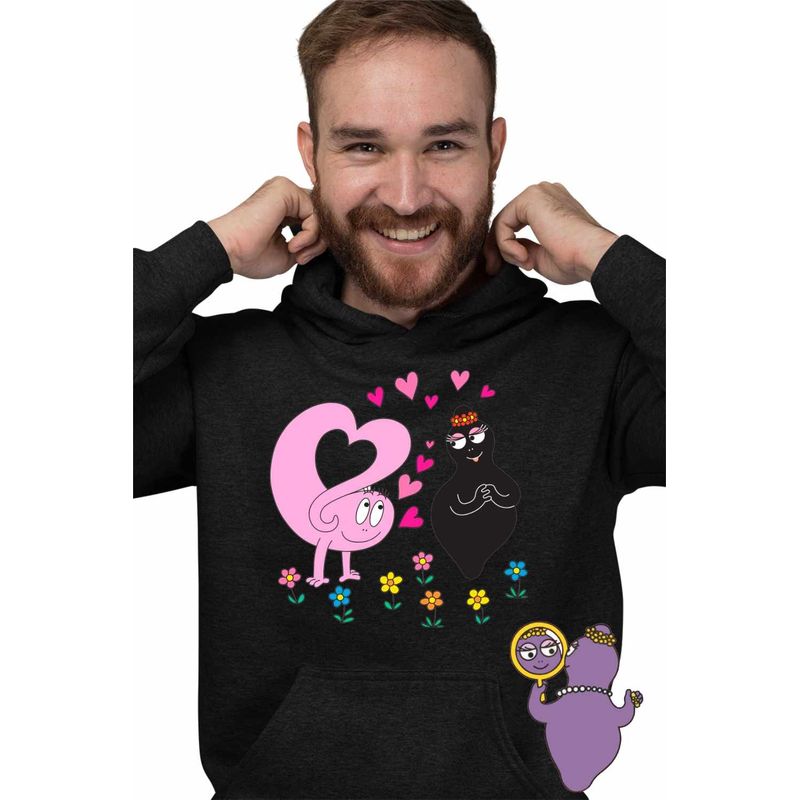 Fashion, accesorii si bijuterii - Barbati - Imbracaminte - Hanorace barbati - Hanorac Barbati Barbapapa Barbamama Love, negru, marime 3XL - Infinity.ro