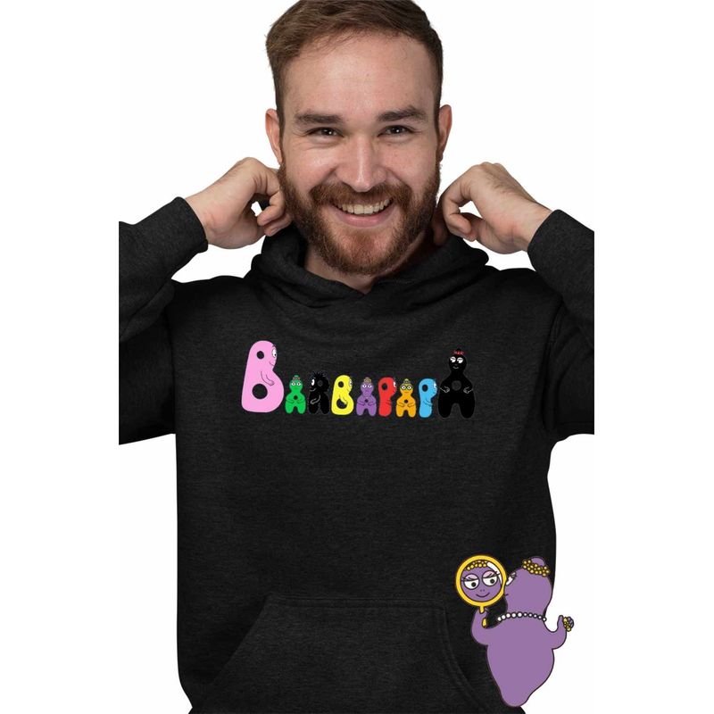 Fashion, accesorii si bijuterii - Barbati - Imbracaminte - Hanorace barbati - Hanorac Barbati Barbapapa Logo Inspiratie, negru, marime XL - Infinity.ro