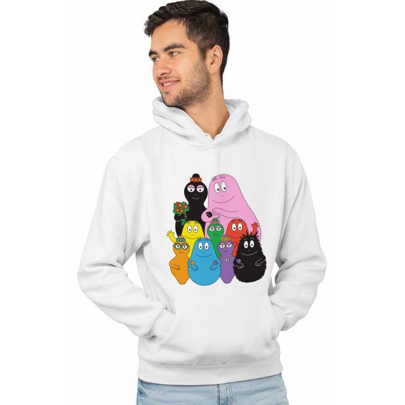 Fashion, accesorii si bijuterii - Barbati - Imbracaminte - Hanorace barbati - Hanorac Barbati Barbapapa Familie Petrecere, alb, marime S - Infinity.ro