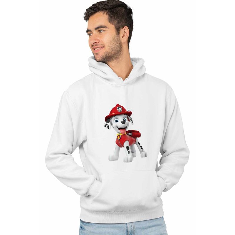 Fashion, accesorii si bijuterii - Barbati - Imbracaminte - Hanorace barbati - Hanorac Barbati Paw Patrol Marshall Patrula Catelusilor Politist, alb, marime M - Infinity.ro
