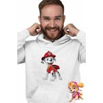 Fashion, accesorii si bijuterii - Barbati - Imbracaminte - Hanorace barbati - Hanorac Barbati Paw Patrol Marshall Patrula Catelusilor Politist, alb, marime M - Infinity.ro