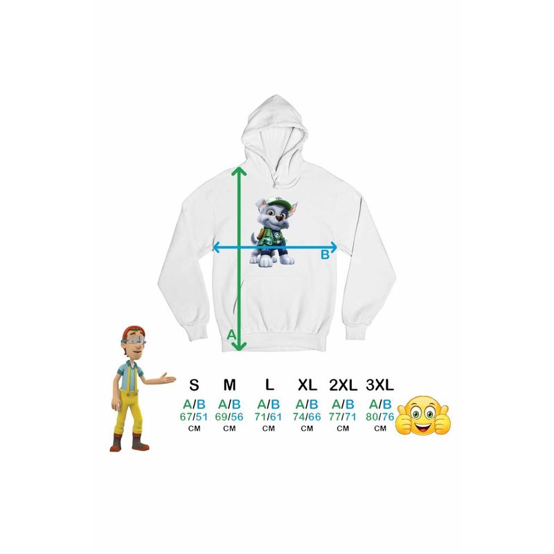 Fashion, accesorii si bijuterii - Barbati - Imbracaminte - Hanorace barbati - Hanorac Barbati Paw Patrol Rocky Patrula Catelusilor Pompier, alb, marime XL - Infinity.ro