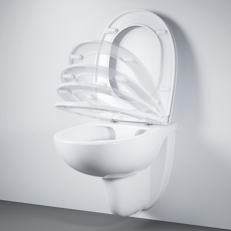 Casa si Gradina - Sanitare - Obiecte sanitare - Accesorii vase de toaleta - Capac WC Grohe 112946SH00, Bau Ceramic, SoftClose, Slim, datasare rapida, alb - Infinity.ro