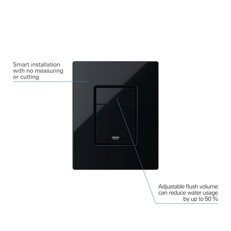 Casa si Gradina - Sanitare - Obiecte sanitare - Accesorii vase de toaleta - Clapeta WC Grohe 38966KV0, Even, dubla, verticala, 197 x 156 mm, ABS, lucios, negru - Infinity.ro