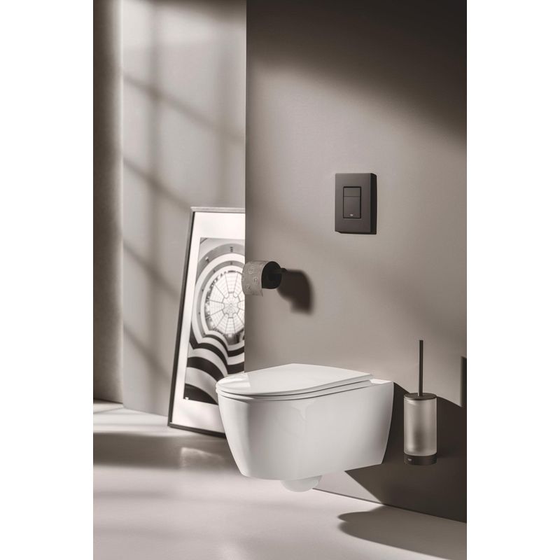 Casa si Gradina - Sanitare - Obiecte sanitare - Accesorii vase de toaleta - Clapeta WC Grohe 37624KF0, Arena Cosmo S, dubla, verticala, 130 x 172 mm, plastic, mat, negru - Infinity.ro