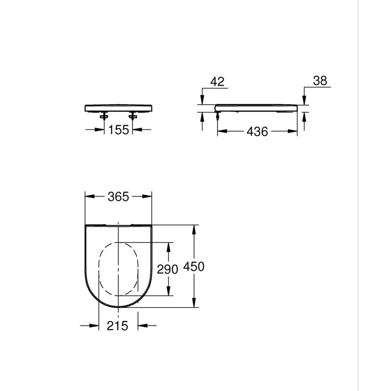 Casa si Gradina - Sanitare - Obiecte sanitare - Accesorii vase de toaleta - Capac WC Grohe 102501SH00, Euro Ceramic, SoftClose, alb - Infinity.ro