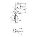 Casa si Gradina - Sanitare - Chiuveta bucatarie si accesorii - Baterii bucatarie - Baterie bucatarie Grohe 101069AL01, Blue Home, inalta, tip C, pentru racitor Blue Home, mat, grafit - Infinity.ro