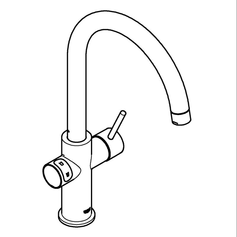 Casa si Gradina - Sanitare - Chiuveta bucatarie si accesorii - Baterii bucatarie - Baterie bucatarie Grohe 101069AL01, Blue Home, inalta, tip C, pentru racitor Blue Home, mat, grafit - Infinity.ro