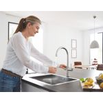 Casa si Gradina - Sanitare - Chiuveta bucatarie si accesorii - Baterii bucatarie - Baterie de bucatarie Grohe 31455DC1, Blue Home, inalta, tip C, filtare, racire, apa carbogazoasa, mat, otel satinat - Infinity.ro