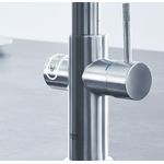 Casa si Gradina - Sanitare - Chiuveta bucatarie si accesorii - Baterii bucatarie - Baterie de bucatarie Grohe 31455DC1, Blue Home, inalta, tip C, filtare, racire, apa carbogazoasa, mat, otel satinat - Infinity.ro