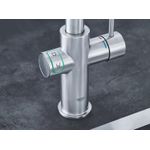 Casa si Gradina - Sanitare - Chiuveta bucatarie si accesorii - Baterii bucatarie - Baterie de bucatarie Grohe 31455DC1, Blue Home, inalta, tip C, filtare, racire, apa carbogazoasa, mat, otel satinat - Infinity.ro