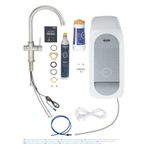 Casa si Gradina - Sanitare - Chiuveta bucatarie si accesorii - Baterii bucatarie - Baterie de bucatarie Grohe 31455DC1, Blue Home, inalta, tip C, filtare, racire, apa carbogazoasa, mat, otel satinat - Infinity.ro