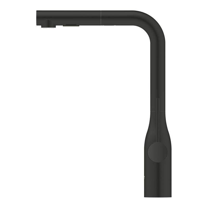 Casa si Gradina - Sanitare - Chiuveta bucatarie si accesorii - Baterii bucatarie - Baterie bucatarie Grohe 302702430, 0.6 bar, 348 mm, 204 mm, 1 orificii instalare, 2 sprayuri, 360 unghi pivotare, Negru - Infinity.ro