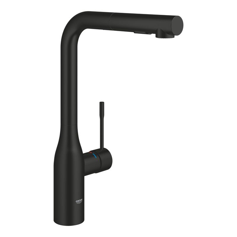 Casa si Gradina - Sanitare - Chiuveta bucatarie si accesorii - Baterii bucatarie - Baterie bucatarie Grohe 302702430, 0.6 bar, 348 mm, 204 mm, 1 orificii instalare, 2 sprayuri, 360 unghi pivotare, Negru - Infinity.ro