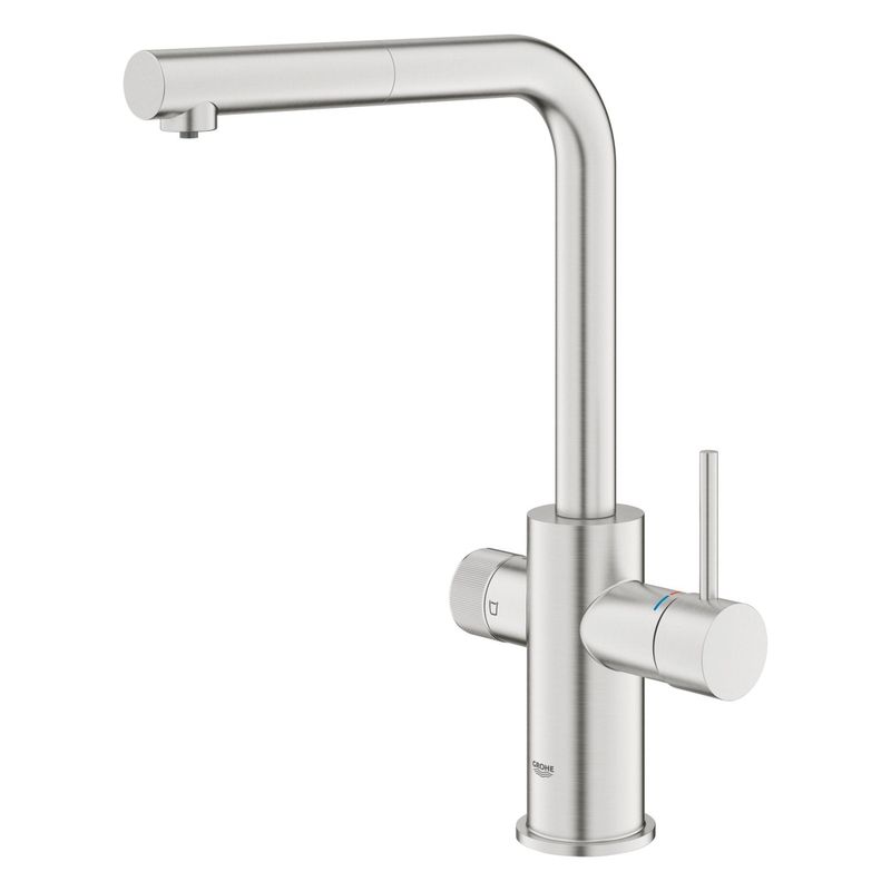 Casa si Gradina - Sanitare - Chiuveta bucatarie si accesorii - Baterii bucatarie - Baterie bucatarie Grohe 30590DC0, 1 bar, 367 mm, 223 mm, 1 orificii instalare, 2 sprayuri, Otel satinat - Infinity.ro