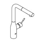 Casa si Gradina - Sanitare - Chiuveta bucatarie si accesorii - Baterii bucatarie - Baterie bucatarie Grohe 302702430, 0.6 bar, 348 mm, 204 mm, 1 orificii instalare, 2 sprayuri, 360 unghi pivotare, Negru - Infinity.ro