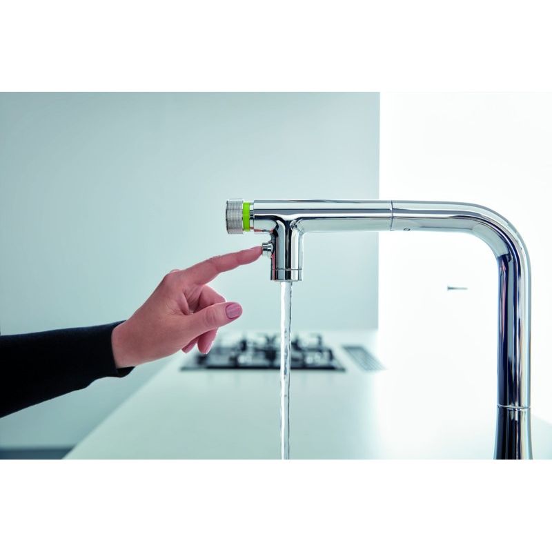 Casa si Gradina - Sanitare - Chiuveta bucatarie si accesorii - Baterii bucatarie - Baterie bucatarie Grohe 31888000, 1 bar, 376 mm, 200 mm, 1 orificii instalare, 2 sprayuri, 180 unghi pivotare, Crom - Infinity.ro