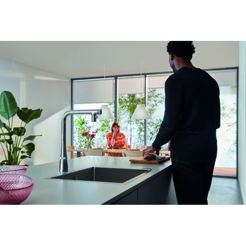 Casa si Gradina - Sanitare - Chiuveta bucatarie si accesorii - Baterii bucatarie - Baterie bucatarie Grohe 31888000, 1 bar, 376 mm, 200 mm, 1 orificii instalare, 2 sprayuri, 180 unghi pivotare, Crom - Infinity.ro