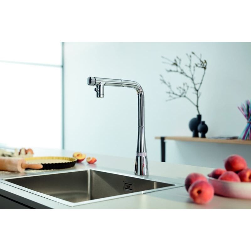 Casa si Gradina - Sanitare - Chiuveta bucatarie si accesorii - Baterii bucatarie - Baterie bucatarie Grohe 31888000, 1 bar, 376 mm, 200 mm, 1 orificii instalare, 2 sprayuri, 180 unghi pivotare, Crom - Infinity.ro