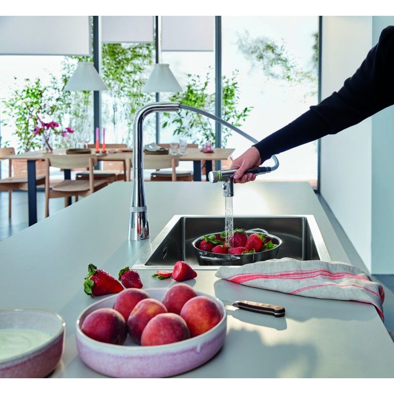 Casa si Gradina - Sanitare - Chiuveta bucatarie si accesorii - Baterii bucatarie - Baterie bucatarie Grohe 31888000, 1 bar, 376 mm, 200 mm, 1 orificii instalare, 2 sprayuri, 180 unghi pivotare, Crom - Infinity.ro