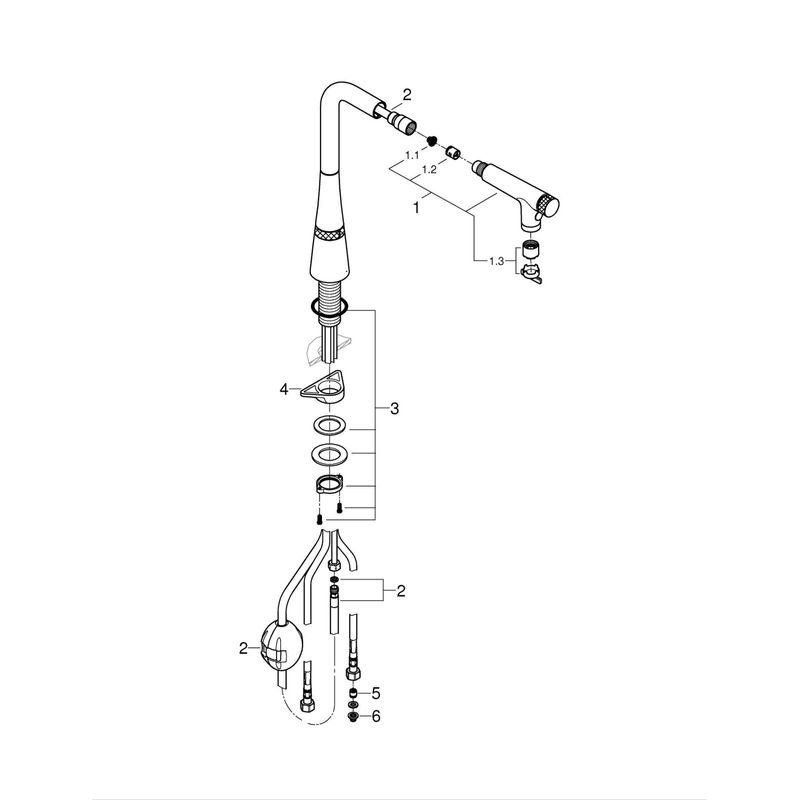 Casa si Gradina - Sanitare - Chiuveta bucatarie si accesorii - Baterii bucatarie - Baterie bucatarie Grohe 31888000, 1 bar, 376 mm, 200 mm, 1 orificii instalare, 2 sprayuri, 180 unghi pivotare, Crom - Infinity.ro