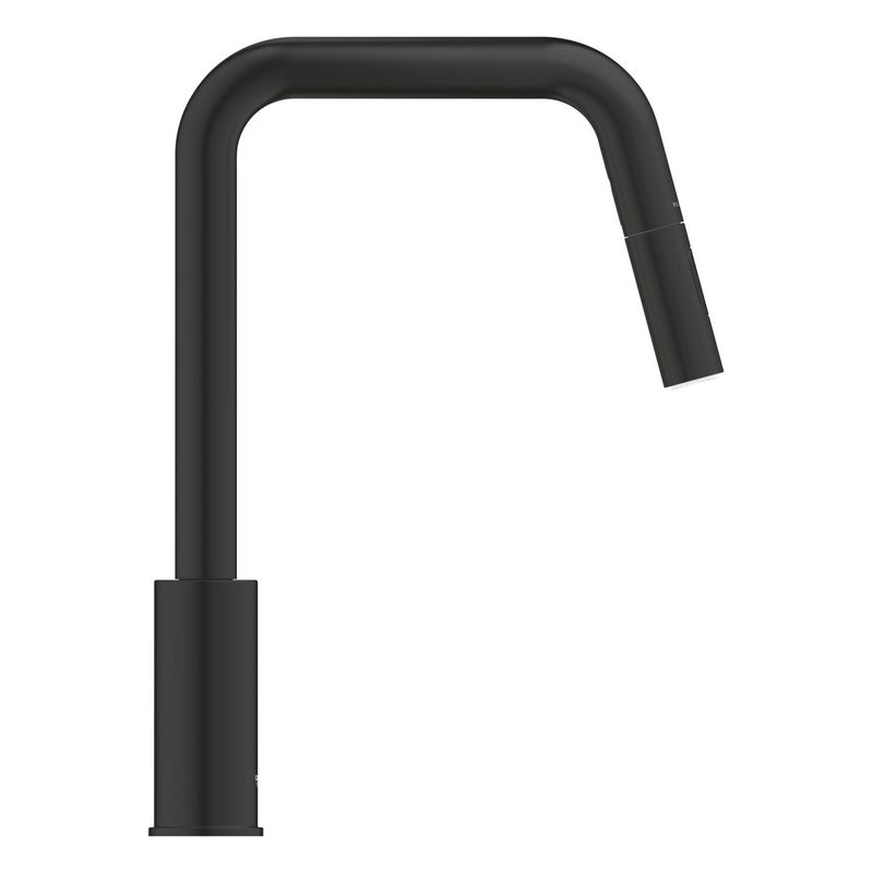 Casa si Gradina - Sanitare - Chiuveta bucatarie si accesorii - Baterii bucatarie - Baterie bucatarie Grohe 306312430, 1 bar, 362 mm, 221 mm, 1 orificii instalare, 2 sprayuri, 120 unghi pivotare, Negru - Infinity.ro