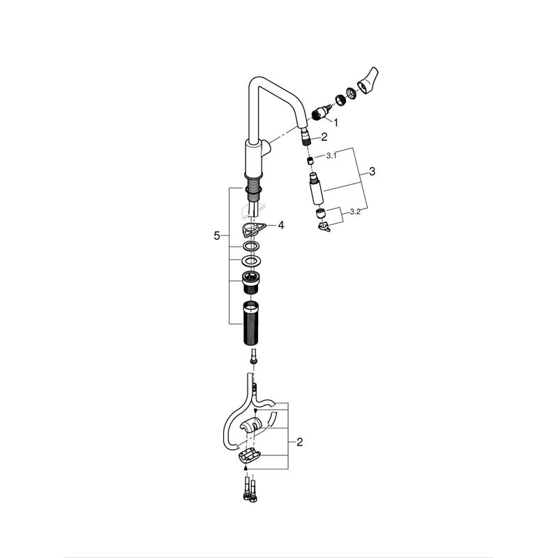Casa si Gradina - Sanitare - Chiuveta bucatarie si accesorii - Baterii bucatarie - Baterie bucatarie Grohe 306312430, 1 bar, 362 mm, 221 mm, 1 orificii instalare, 2 sprayuri, 120 unghi pivotare, Negru - Infinity.ro