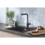 Casa si Gradina - Sanitare - Chiuveta bucatarie si accesorii - Baterii bucatarie - Baterie bucatarie Grohe 302702430, 0.6 bar, 348 mm, 204 mm, 1 orificii instalare, 2 sprayuri, 360 unghi pivotare, Negru - Infinity.ro