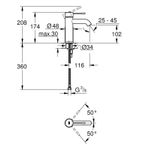 Casa si Gradina - Sanitare - Lavoar baie si accesorii - Baterii sanitare - Baterie lavoar Grohe 24172AL1, Essence, S, 174 mm, mat, grafit - Infinity.ro