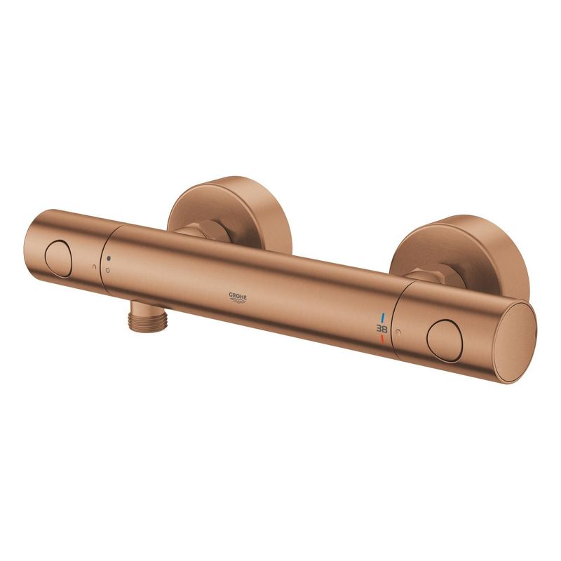 Casa si Gradina - Sanitare - Lavoar baie si accesorii - Baterii sanitare - Baterie dus Grohe 34765DL0, Grohtherm 800, aparenta, termostat, mat, cupru - Infinity.ro