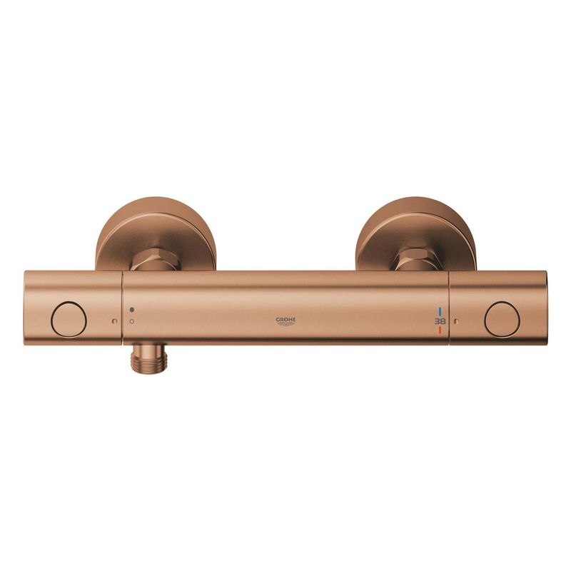 Casa si Gradina - Sanitare - Lavoar baie si accesorii - Baterii sanitare - Baterie dus Grohe 34765DL0, Grohtherm 800, aparenta, termostat, mat, cupru - Infinity.ro